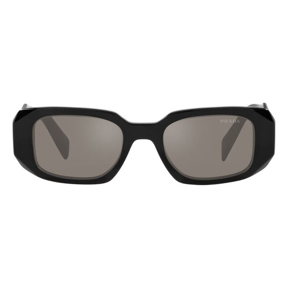 New PRADA Black Rectangle PR 17WS 1AB-07Z Sunglasses Women - Picture 2 of 4